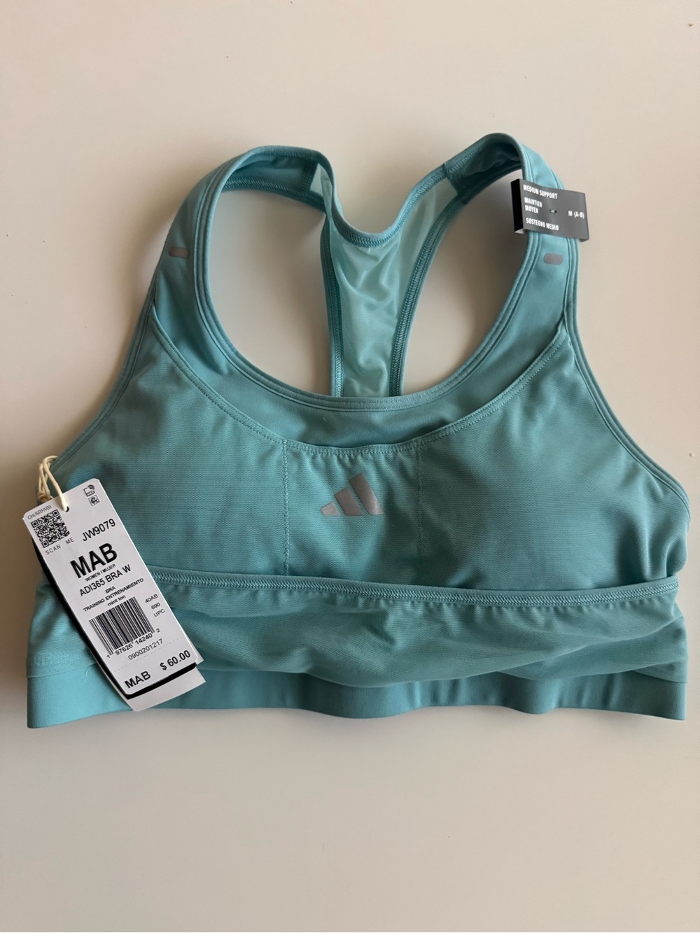 adidas Teal Racerback Medium-Support Sports Bra